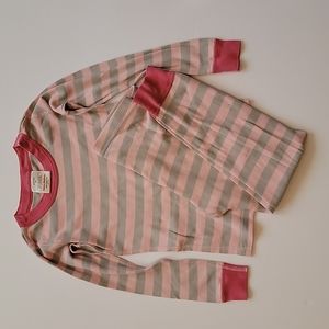 Hanna Andersson pink/grey Long John Pajamas